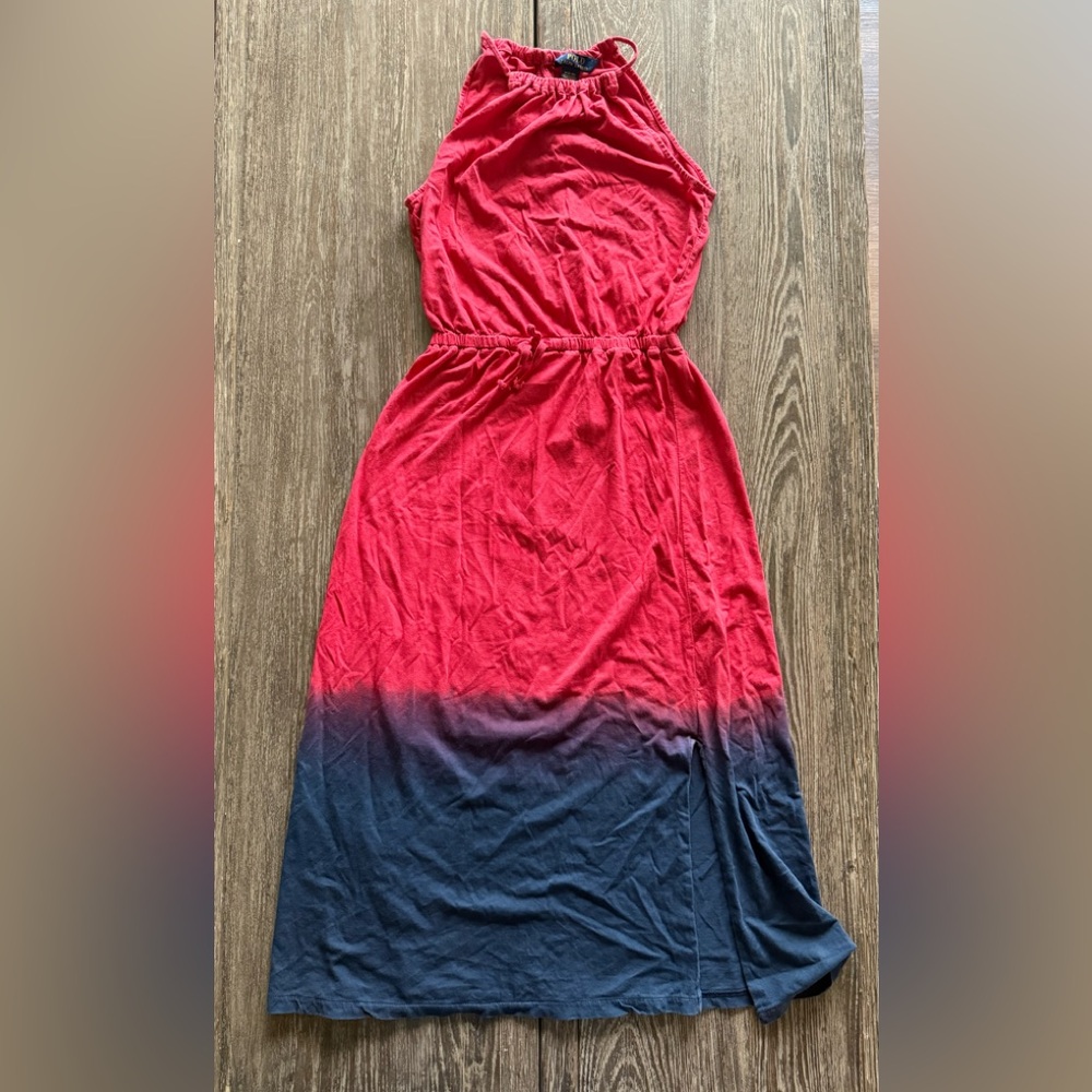 Polo Ralph Lauren Spaghetti Strap Ombre Blue Red Sundress Sz(8-10)
